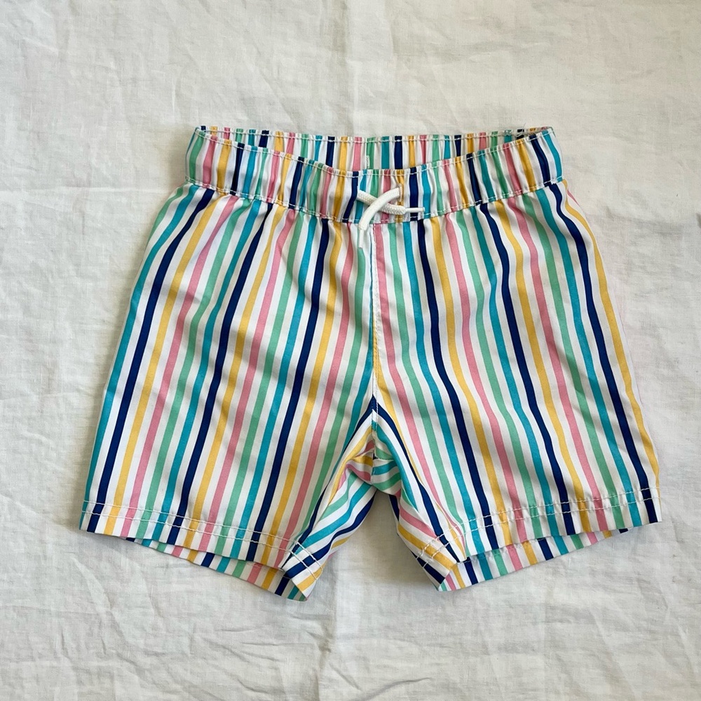 Pastel Stripe Swim Trunks, 3T